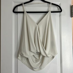White drapey top